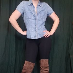 SOLD GAP Vintage jean crop top collar